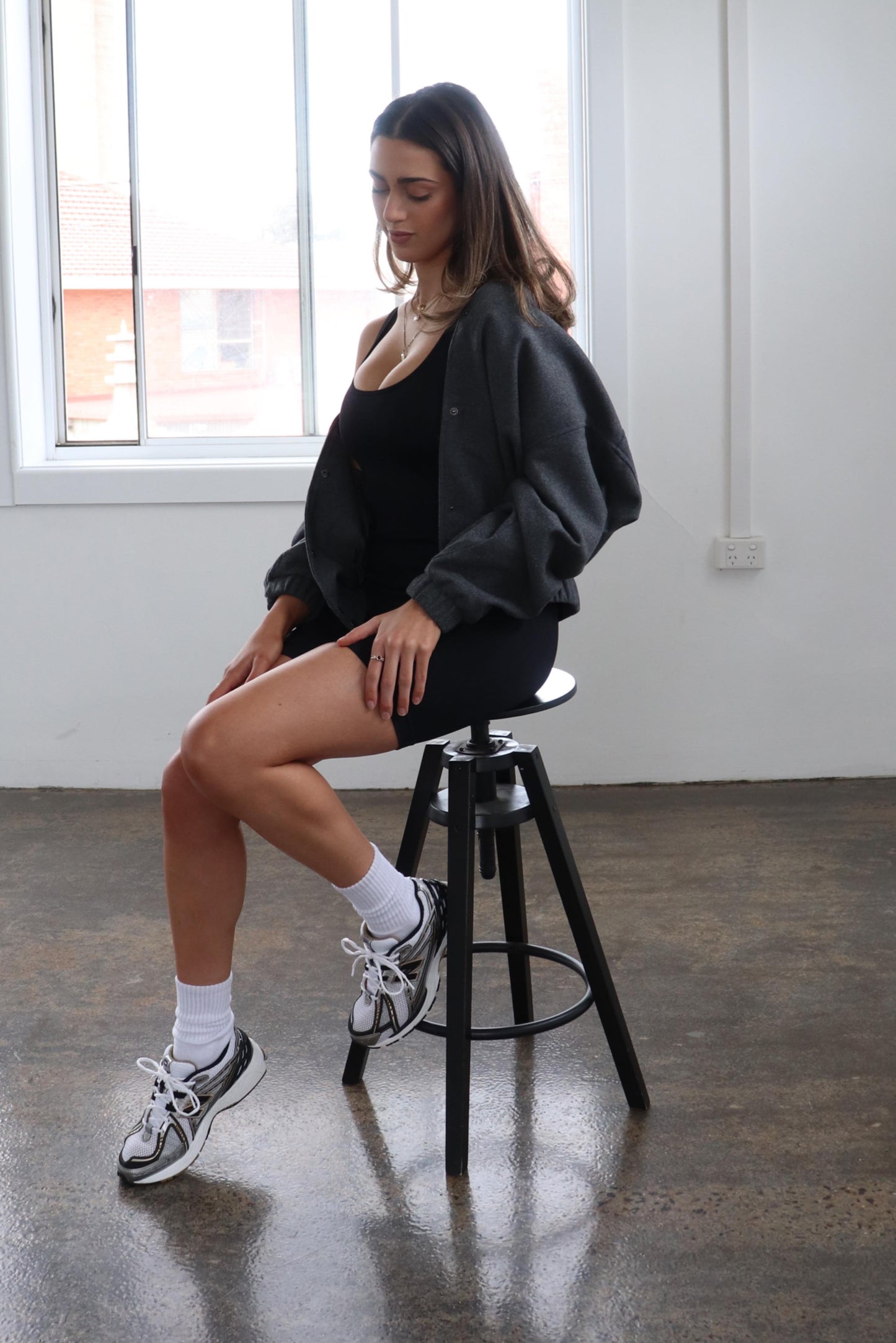 Charcoal Grey Bomber