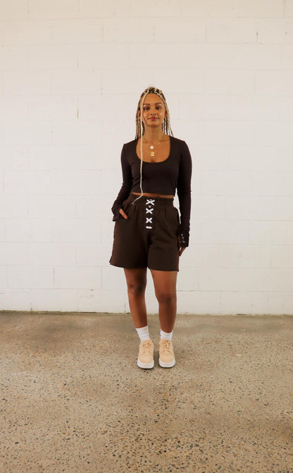 The Malia Set - Chocolate (Sweat short) - Eris Collective