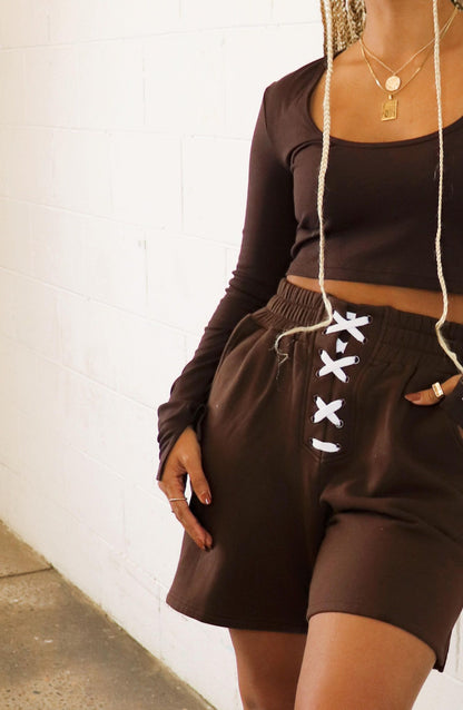 The Malia Set - Chocolate (Sweat short) - Eris Collective